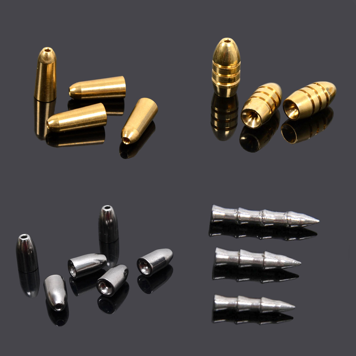 鲨鱼人子弹铜路亚配件德州钓组专用铜坠钨钢铅坠软饵插铅