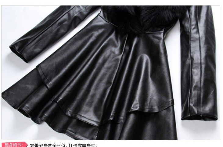 2020冬新款海宁PU皮高仿羊皮皮衣女皮衣中长款修身皮风衣皮外套