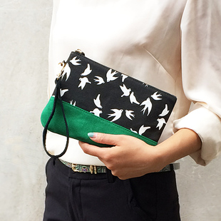 出口欧美印花帆布手拿包大牌手腕包手机包钱包女款帆布包化妆包