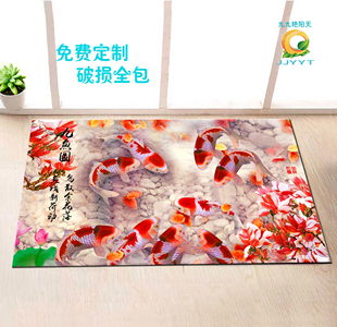 简约免洗钢化玻璃地垫门厅地踏脚踏家用门垫手工脚垫入户垫 欧式