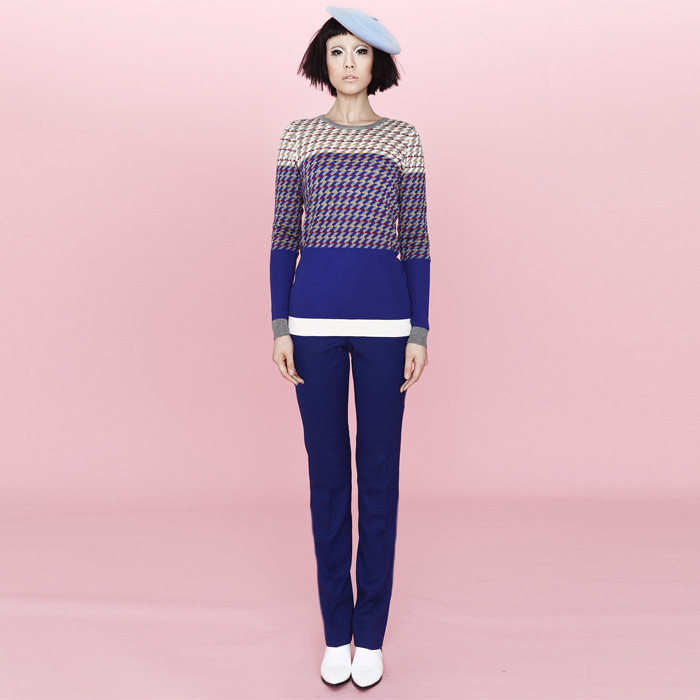 Original Independent design LOU DE NANNAN Autumn and winter 60 Decade Bluish white knitting Jacquard weave pattern sweaterin the Women's clothing/Boutique , Sweaters  category - from Buy2taobao.com to provide professional Taobao agent buy service
