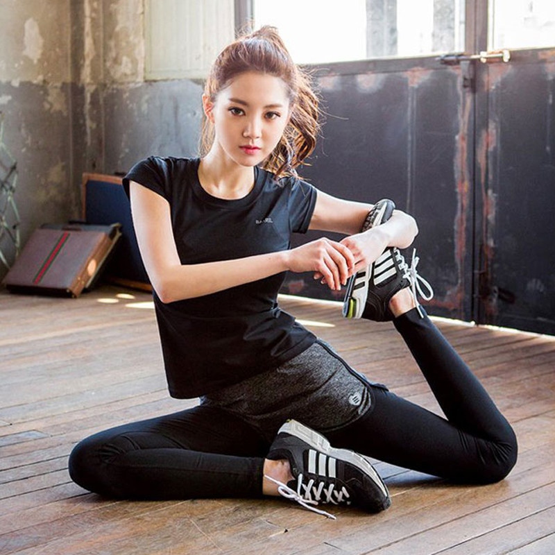 2024夏季韩版运动长裤跑步健身瑜伽服速干裤紧身打底九分女裤大码