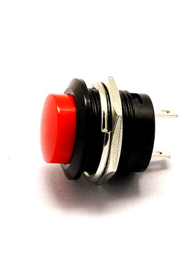 自复位按键开关 按钮点动开关 R13-507 16MM 红色 无锁开关 (5只)