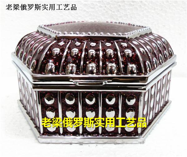 六边形深红色欧式珠宝盒新款特价