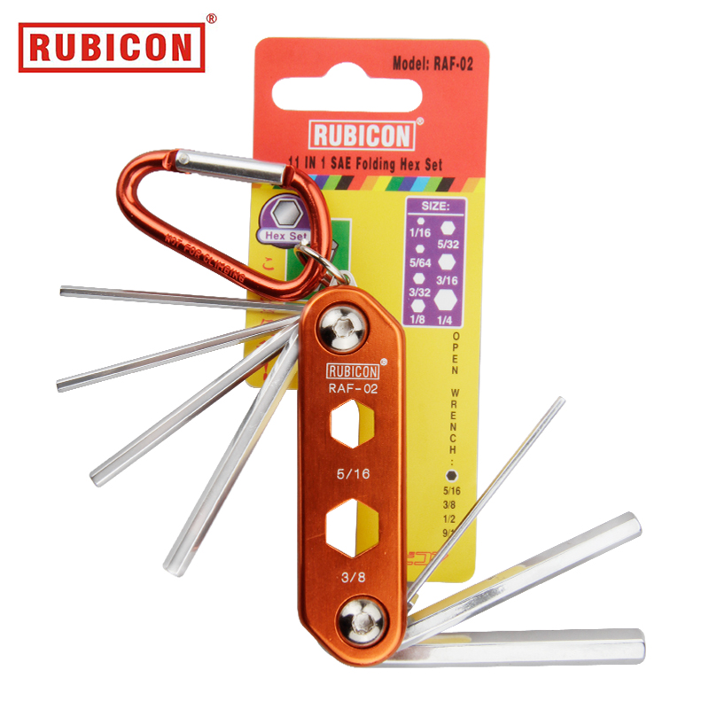 罗宾汉RUBICON RAF-02折叠式英制六角匙11合一 便携式六角匙
