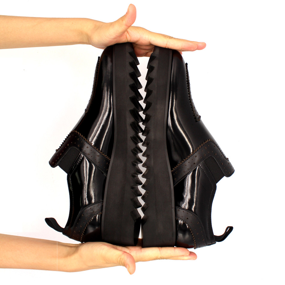 JINIWU吾倪季2025厚底乐福鞋男英伦百搭纯黑手工套脚雕花增高男鞋,流行男鞋,单鞋,淘宝优惠券,粉丝福利购,淘宝优惠卷