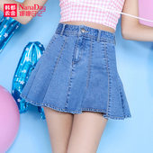 娜娜日记甜美女2016夏装新款学院风A字裙短裙牛仔裙半身裙NP5553