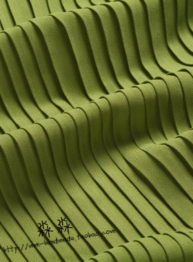 布料 服装 面料珍珠纱布料抹茶绿色风琴百褶压皱雪纺乔其纱面料