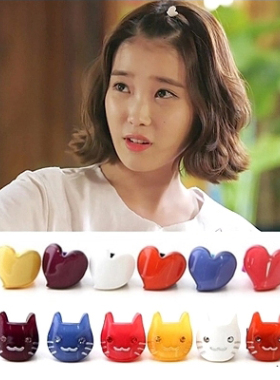 Angelrena韩国进口饰品明星IU同款爱心兔子星星迷你圆扣夹抓夹D5