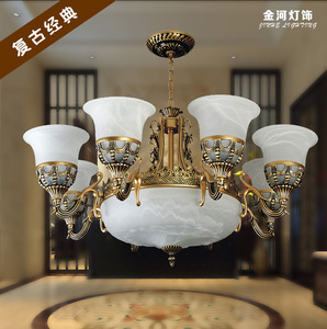 特价包邮 中式仿古铜吊灯客厅 简欧式复古楼梯灯餐厅酒店铁艺灯具