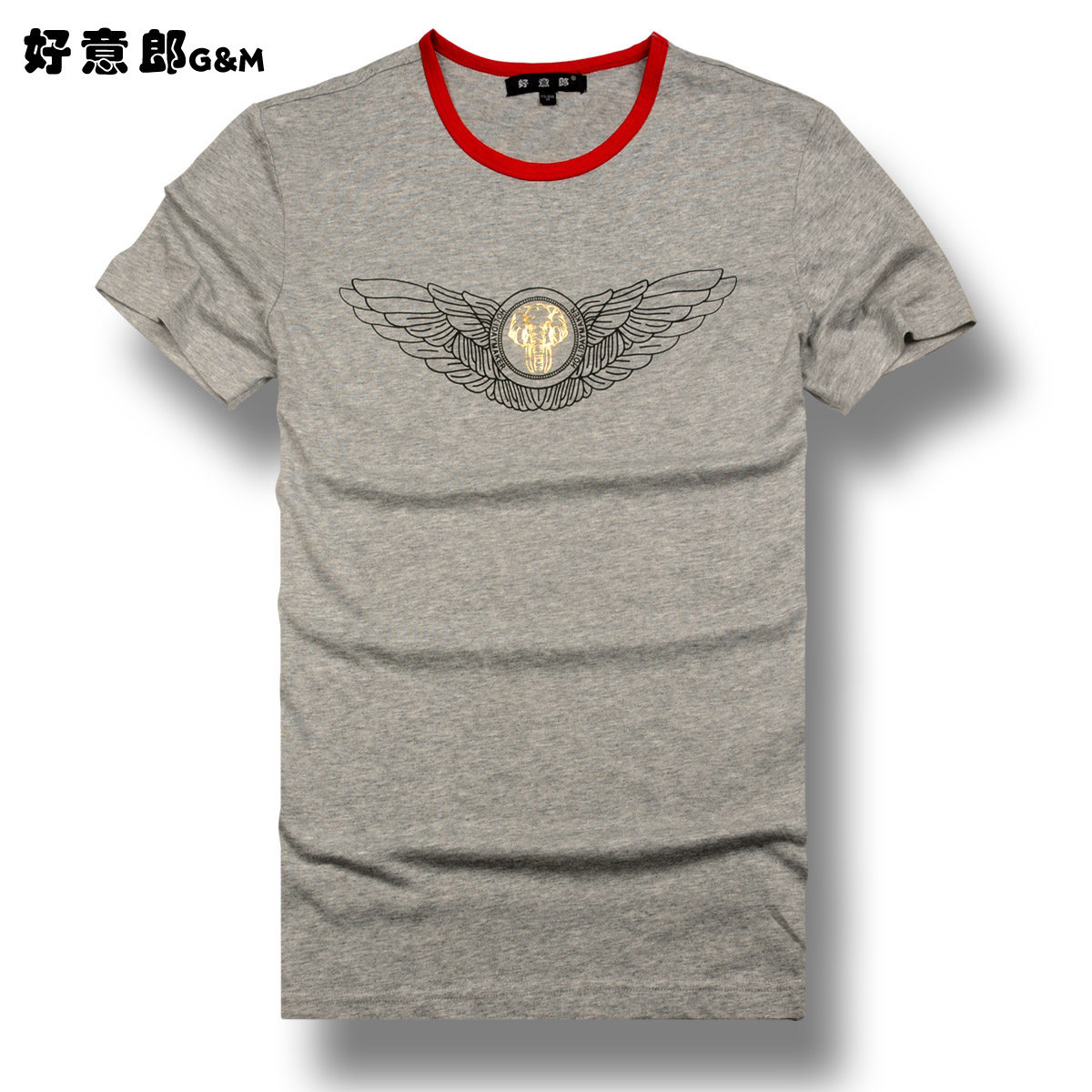 好意郎男士夏季莫代尔棉短袖T恤男式圆领印花打底汗衫黑灰白色潮|ruв категории Мужская одежда, футболка - от Buy2taobao.com для оказания профессиональной услуги покупки агента Taobao