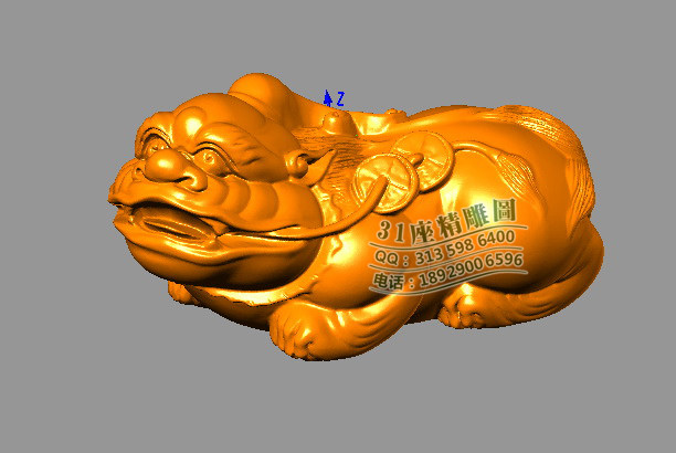 设计图貔貅1 os精雕图21立体图三维stl圆雕图精品木雕图雕刻图