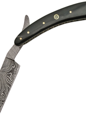 手工正品 黑色牛角木手柄 大马钢剃刀 大马原产地手工制作