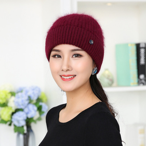 老人帽子冬天中老年女士护耳毛线帽保暖老年人针织帽秋冬季妈妈潮
