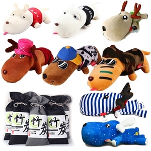 车内除味竹炭包汽车用活性炭包新车除甲醛竹炭狗碳包车载摆件公仔