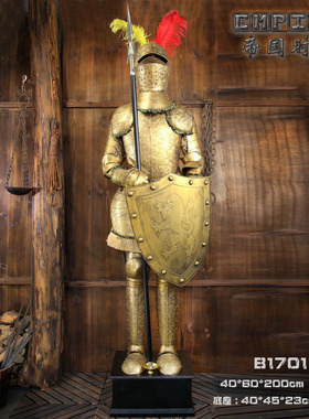 中世纪风武士西餐厅酒吧门口摆件