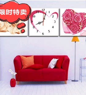 优惠价168元纯人工手绣十字绣成品三联钟表小熊之心不含钟芯表针