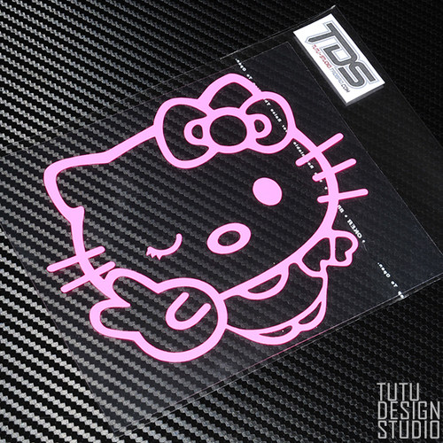 TUTU圖圖車貼 HELLOKITTY凯蒂猫 JDM胜利手势 汽车改装反光贴纸