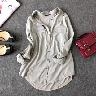 祥云冉冉家外贸原单欧美加大码女装衬衫长袖女秋装空调衫休闲罩衫