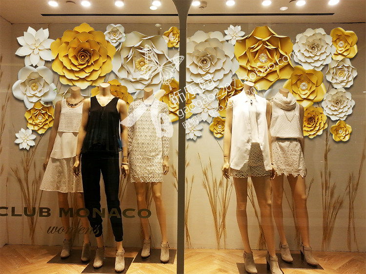 百饰乐园橱窗展示婚礼影楼背景装饰舞台道具Z042大型纸花31朵组合