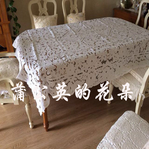 手工绣纯白色钢琴大桌布