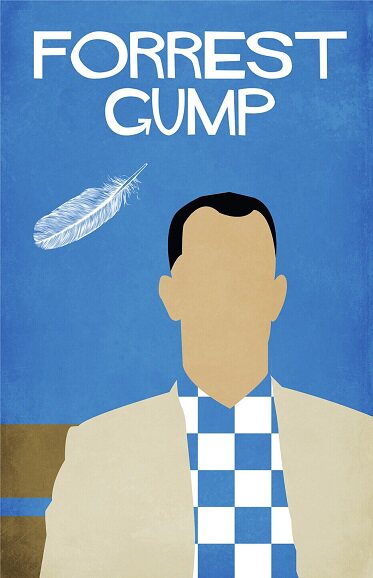 阿甘正传汤姆·汉克斯经典文艺电影手绘海报