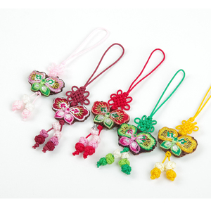 精翠中国结双面刺绣小香包手机挂件蝴蝶小挂饰 赠品小礼品