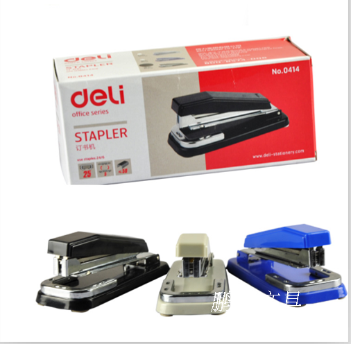 得力0414 可旋转订书机 12号统一订书针经典热销加厚25张纸
