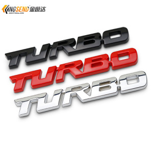 新款汽车个性金属涡轮增压车标改装运动turbo车标车贴车身贴尾标