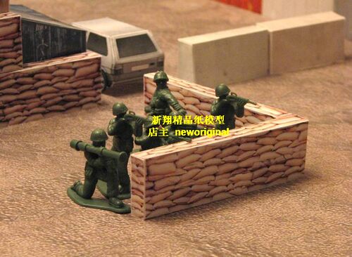 中东地区ISIS反恐战争城市街道巷战沙包军事建筑场景模型