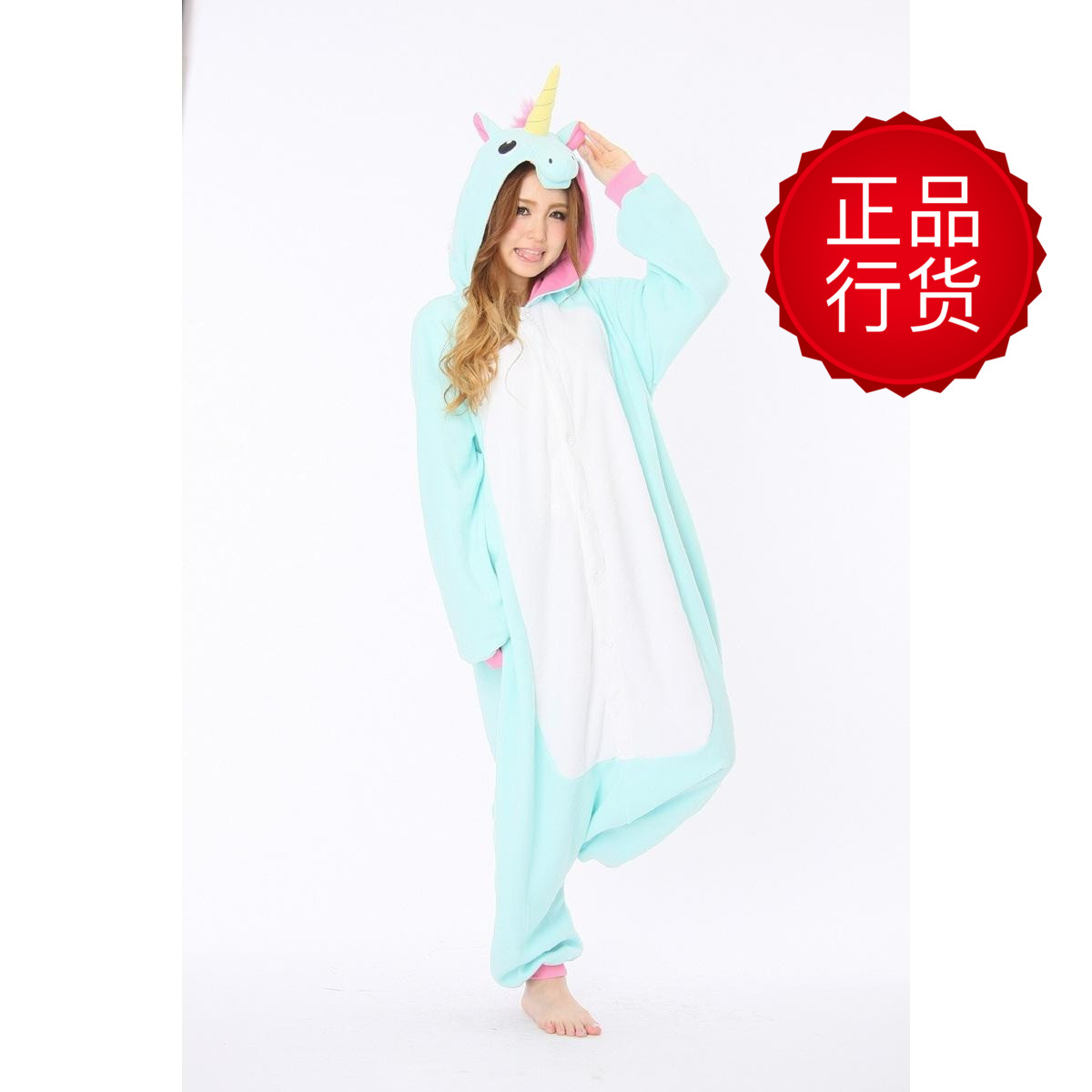 日本卡通独角兽情侣连体睡衣