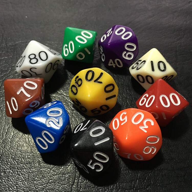 多面数字骰子 00-90 教学骰子