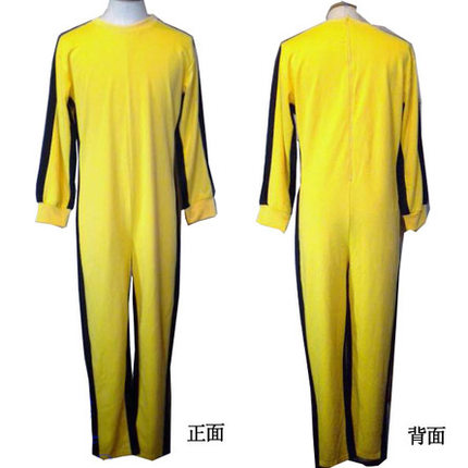 李小龙同款黄色连体服死亡游戏截拳道道具服装运动服双截棍表演服