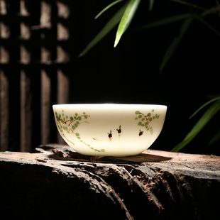 手绘和为贵釉下五彩主人杯单杯景德镇陶瓷功夫小茶杯茶具品茗杯