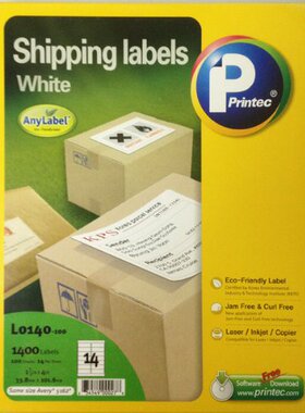 Printec L0140 韩国普林泰科(美标)100张打印标签33.8x101.6mm