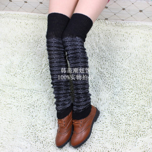 韩版保暖羊绒女过膝袜套秋冬百搭护腿套堆堆袜子毛线时尚超长靴套