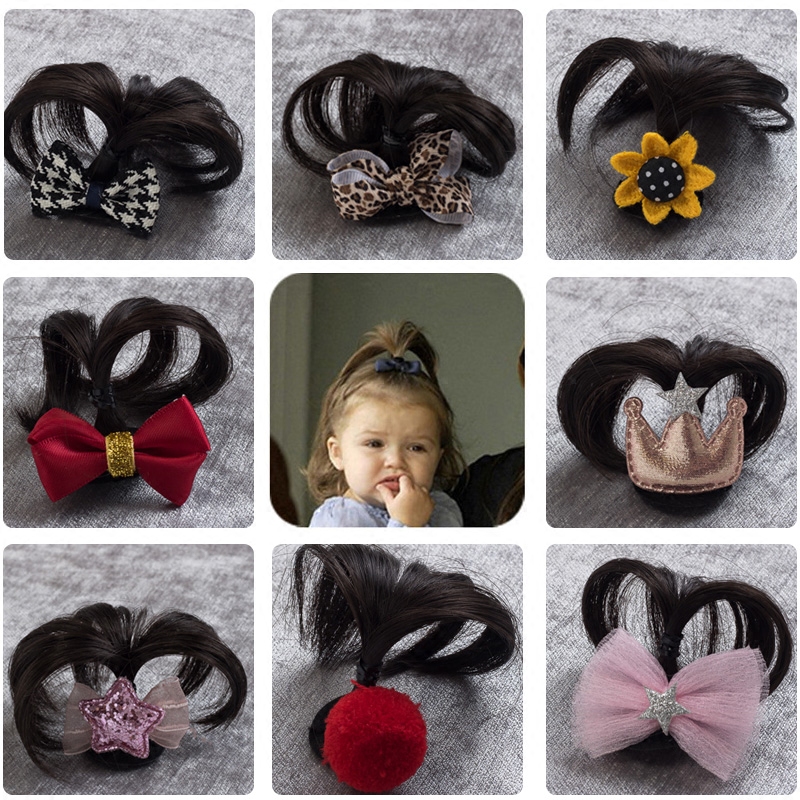 可爱婴儿头发宝宝假发0-1-2岁逼真儿童发饰女童光头夹子汗毛假发