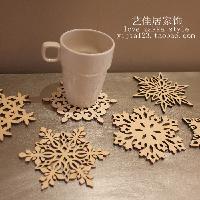 zakka 创意家居隔热垫雪花可爱动物木垫桌垫 防烫餐桌垫 质杯垫