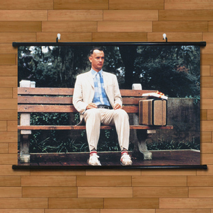 经典传记老电影复古艺术海报挂轴画励志大片卧室阿甘正传贴墙布画