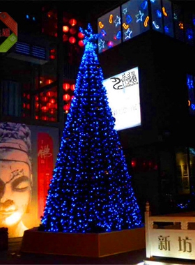 大型圣诞树套餐4米5米6米7米8米9-10米蓝色LED灯圣诞节装饰树12米