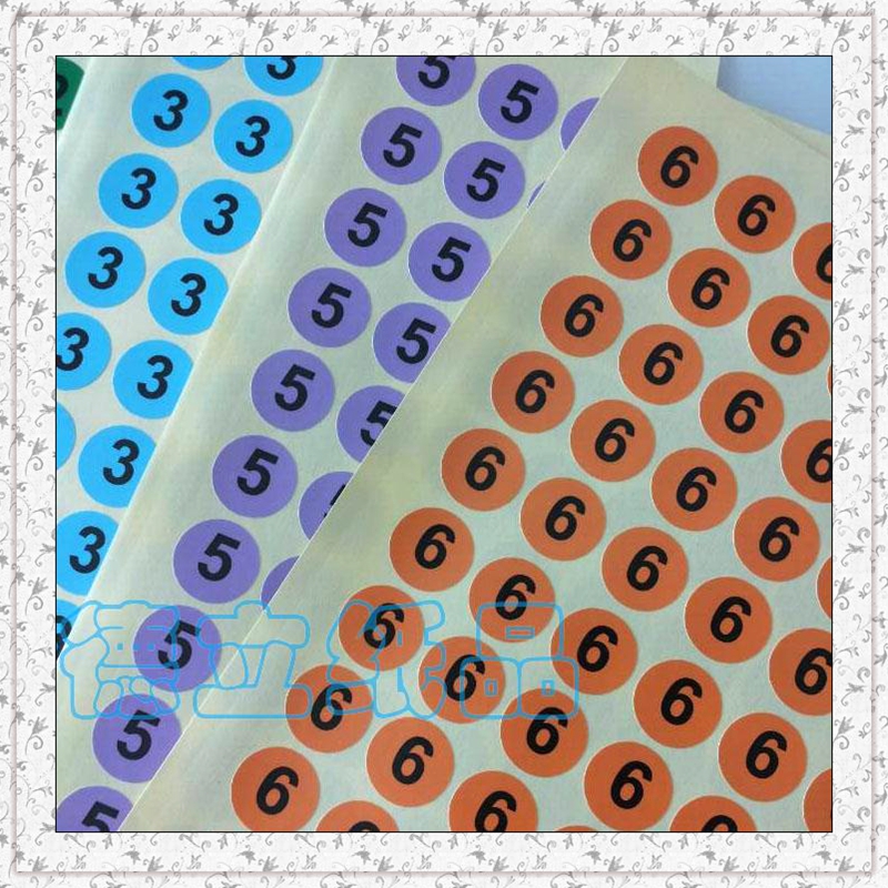 现货彩色月份数字不干胶标签纸 20MM圆形贴纸 东莞印刷可设计定制