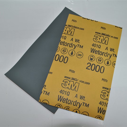 正品3M 401Q细砂纸2000号水砂纸打磨抛光汽车用补漆美容砂纸