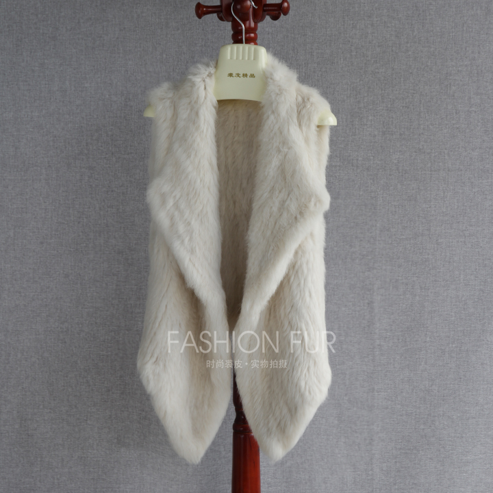 新款外贸纯手工双面开衫编织皮草