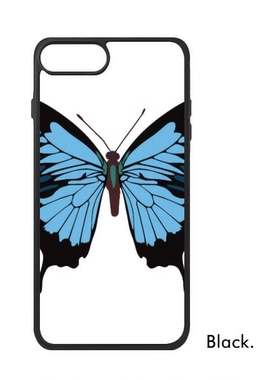 适用于iPhone深蓝色蝴蝶剪影标本Xr手机壳max保护套678plus硅胶11