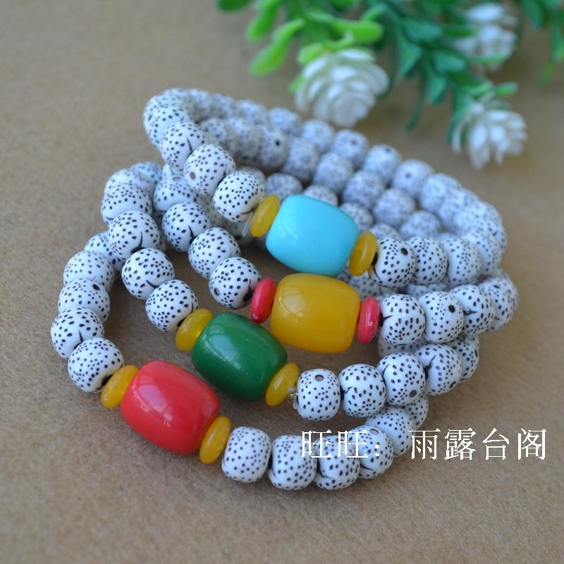仿星月菩提子佛珠手链女款单圈时尚民族风念珠手串饰品仿蜜蜡手串