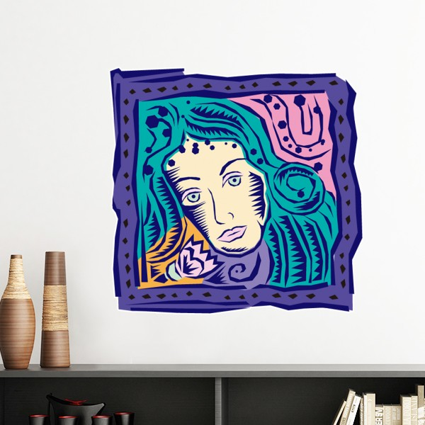 手绘星座处女座墨西哥墙贴纸教室宿舍背景墙卧室装饰画可移除贴画图片