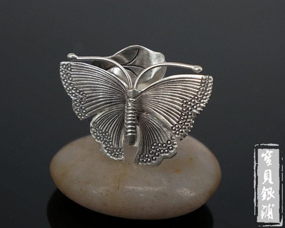 泰国纯手工凤蝶树叶做旧女式戒指