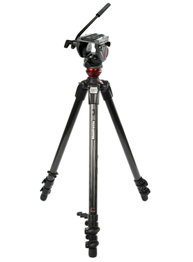 曼富图Manfrotto MVH500AH+755CX3 摄像碳纤维三脚架液压云台套装