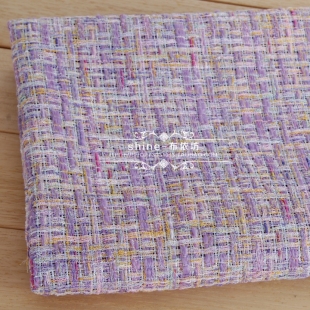 紫色粉色2色小香风面料可拉毛粗花呢服装箱包香奈DIY布料批