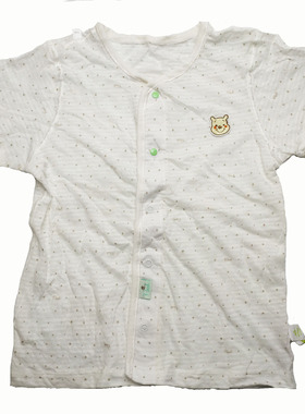 乐天BABY*Disney 18-24个月新生儿白色波点全棉超薄短袖T恤